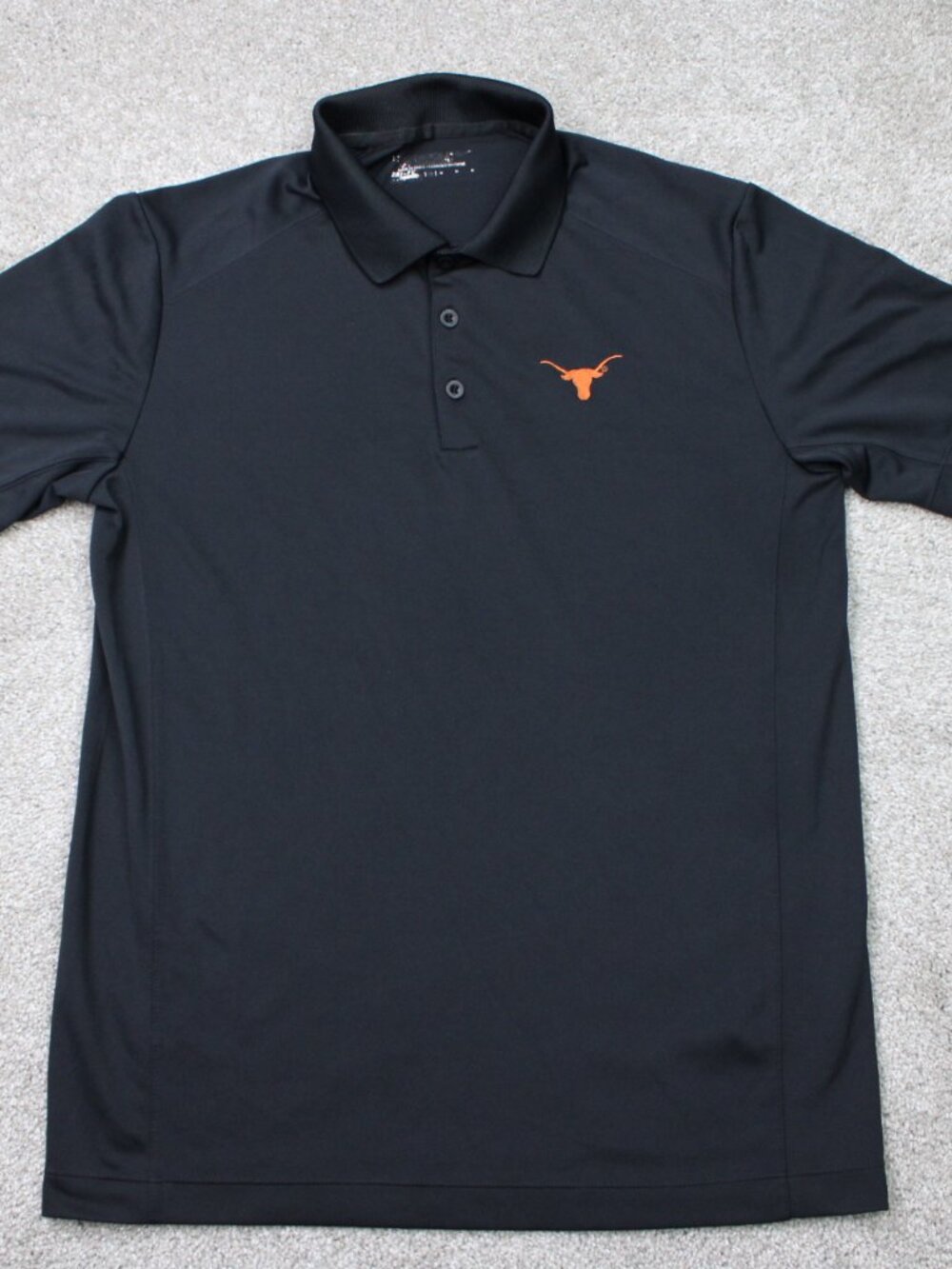 Nike Texas Longhorns Polo Shirt Mens Medium Black Tour Performance Dri-Fit S/S